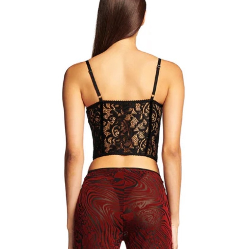 I.AM.GIA Elena Top Burnout Red and Black Bustier Corset - Picture 3 of 6
